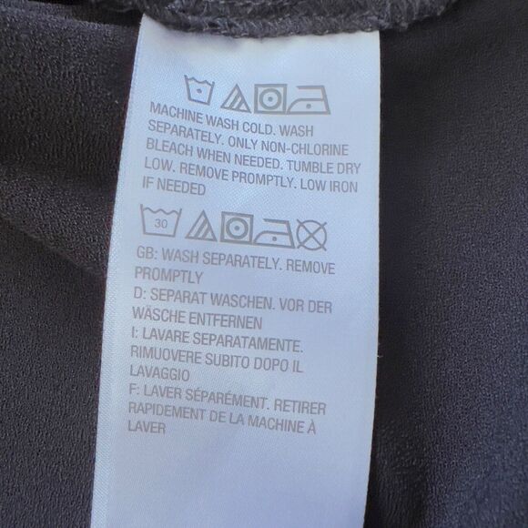 Susan Graver Shirt Size 16 Black Stretch Woven Button Front Long Sleeve Pockets - Picture 9 of 12